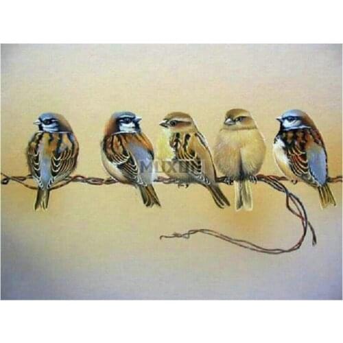 5D DIY Diamond Painting sparrow Diamond Mosaic Cross Stitch Diamond Embroidery picture Home Decor Animal sparrow
