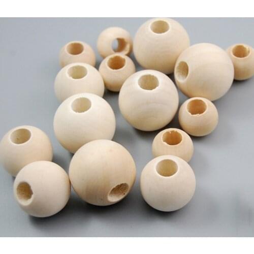 8-25mm Natural Round Wooden Beads for DIY Jewelry Making Bracelet with Hole Wood Loose Ball Spacer Beads Accessories