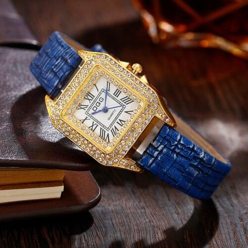 The New Square Oval Ladies Watch Roman Gypsophila Quartz Fashion Personality Diamond Retro Style Simple Watch