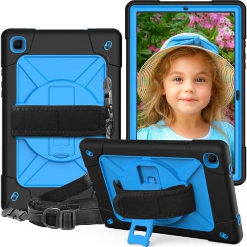 For Samsung Galaxy Tab A7 2020 T500 Case Heavy Duty Kids Stand Cover for Samsung Galaxy Tab A7 10.4"SM-T500 T505 T507 Case+Strap