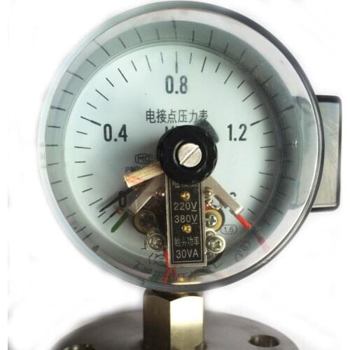 YXC-100/ML diaphragm type electric contact pressure gauge contact pressure magnetic assisted electric contact pressure gauge 1.6