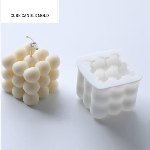 Diy Orb Rubiks Cube Candle Silicone Mold Soy Wax Beeswax Essential Oil Aromatherapy Candle Dessert Bake Mold Decoration Tools
