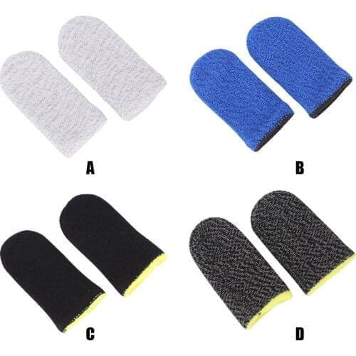 2pcs Finger Cover Game Controller for PUBG Sweat Proof Non-Scratch Sensitive Touch Screen Gaming Finger Thumb Sleeve Gloves