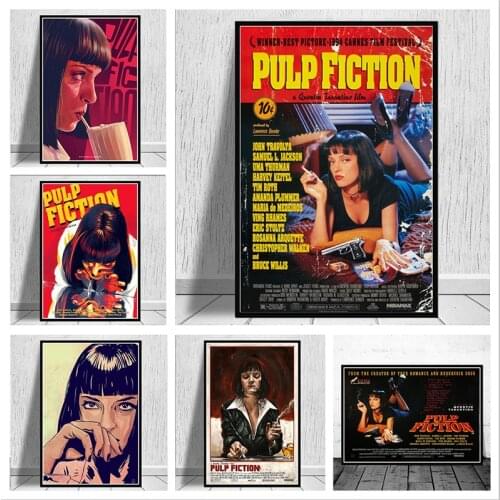 Pulp Fiction Quentin Tarantino Canvas Painting Vintage Movie Posters and Prints Wall Art Picture for Living Room Home Decoration
