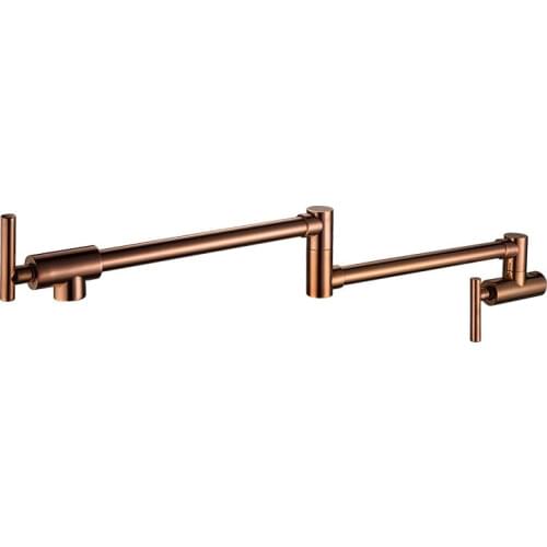 Rose gold brass kitchen faucet classic Foldable wall mounted Single Cold water sink faucet tap North America popular faucet