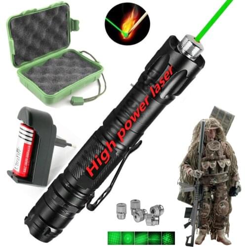 High-power laser sight, outdoor hunting laser pointer, super far radiation 10000m adjustable focus laser 009+18650 battery