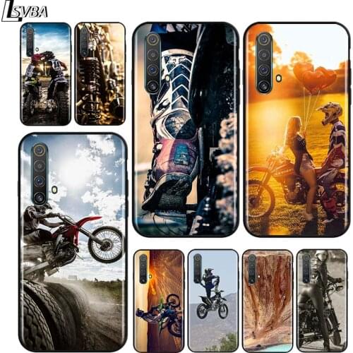 Motocross dirt bikes for OPPO Realme V15 X5 X3 X50 X7 X2 C17 C11 C3 C2 7 7i 6 6S 6i 5 Narzo 20 Pro Black Phone Case