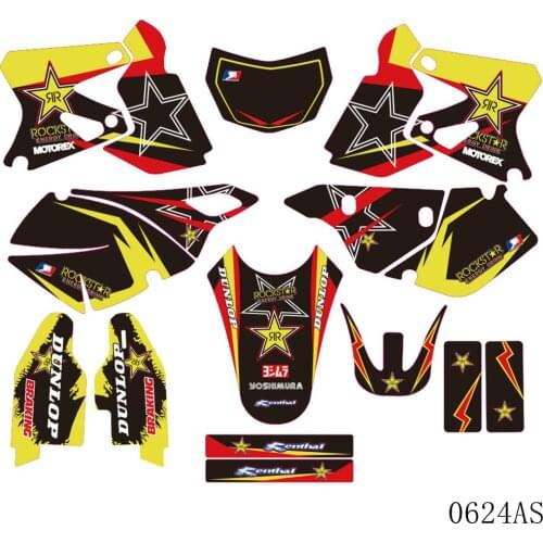 Full Graphics Decals Stickers Motorcycle Background Custom Number Name 3M For SUZUKI DRZ400 SM S E DRZ 400 SM S E 2000-2012