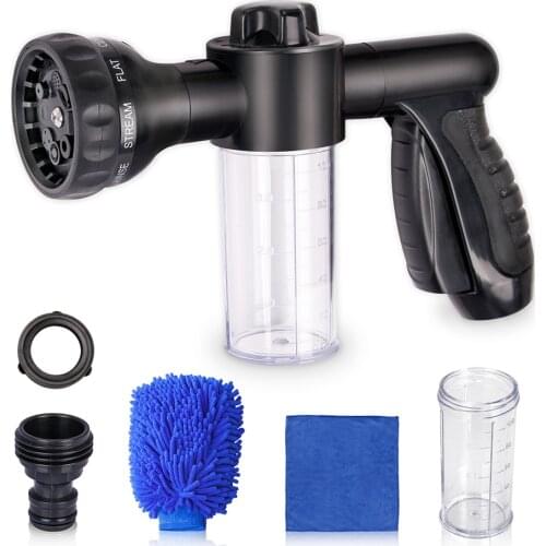 4pcs/set Foam Water Gun Car Washer 8 in 1 Jet Spray Gun Soap Dispenser Washing Garden Water Gun Hose Nozzle Wash Cleaning Tool