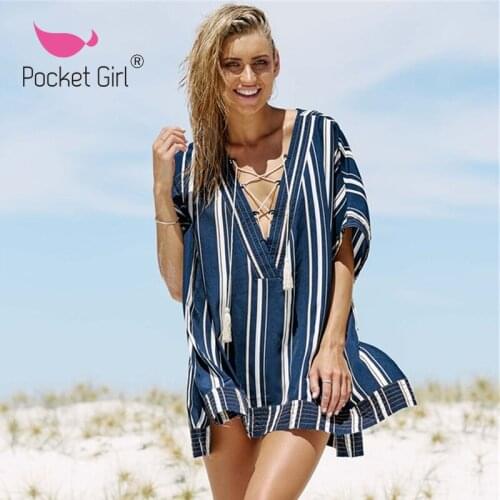 Pocket Girl Striped Swimwear