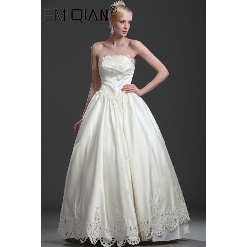 Real Photo Cut-out Applique Strapless off White Fashion Sexy Wedding Dresses for brides plus size vestido de noiva