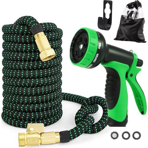 Garden Hose 25Ft Strength Stretch Fabric With Copper Connectors Water Pipe
