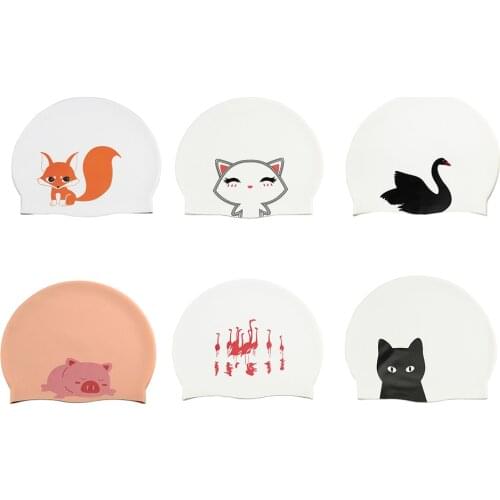 Ear Protection Adult Men and Women Long Hair Swimming Cap Original Waterproof Creative Cute Elastic Professional Silicone Cap