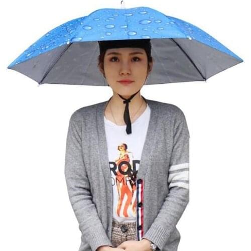 Folding Umbrella Hat Fishing Hat Hiking Camping Beach Headwear Head Cap Sun Hats Outdoor Sport Fishing Tackle Accessory Tool