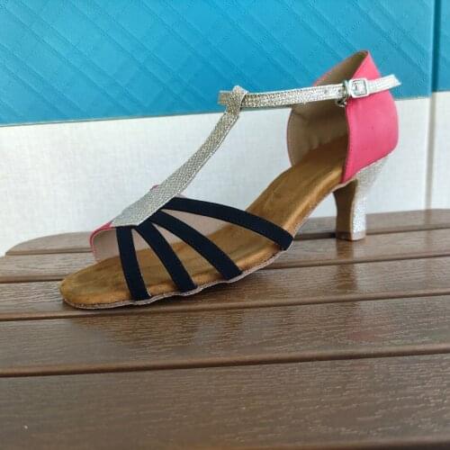 Evkoodance Practice Latin Dance Shoes For Women 3 Color Latin Shoes Women Low Heel Latin Salsa Ballroom Dancing Shoes for Girls