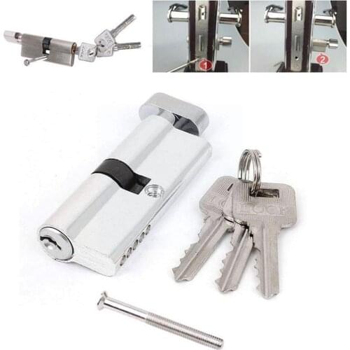70mm Door Lock Core With 3 Keys Screw Anti-Theft Anti-Drill Security Interior Lock For Home Cylinder Core Lock V0M7