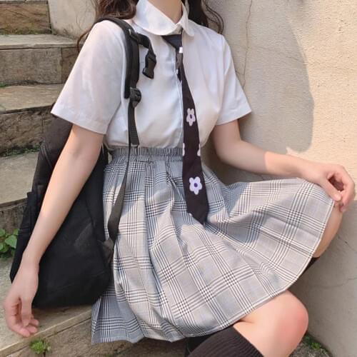 Skirt 2020 Summer New Korean Version of the Elastic Students JK Uniforms Plaid Pleated Skirt Female school girl skirt