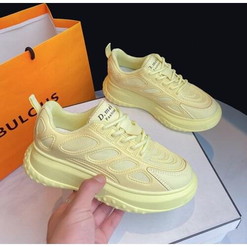 2021 Spring New White Platform Sneakers Women Chunky Shoes Woman Pu Leather Women Casual Shoes Lace-up Women Vulcanized Shoes