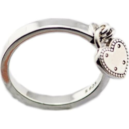 Ring Love Lock Silver Rings For Women Men with Clear CZ Anel Feminino 100% 925 Jewelry Sterling Silver Anillos Wedding