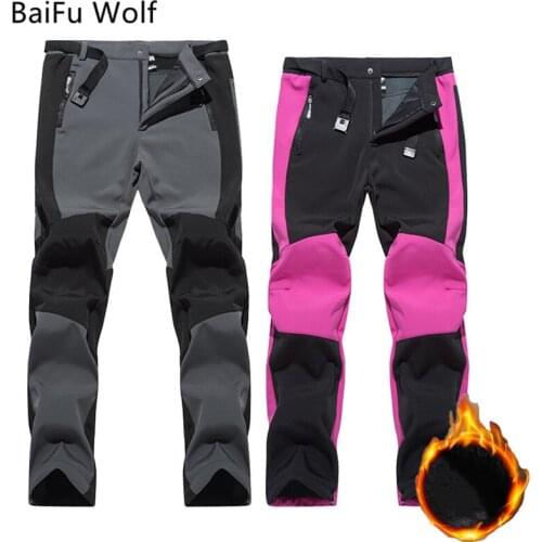 Winter Warm Thermal Hiking Pants Outdoor Men Women Breathable Waterproof Climbing Trekking Tourism Camping Trousers Windproof