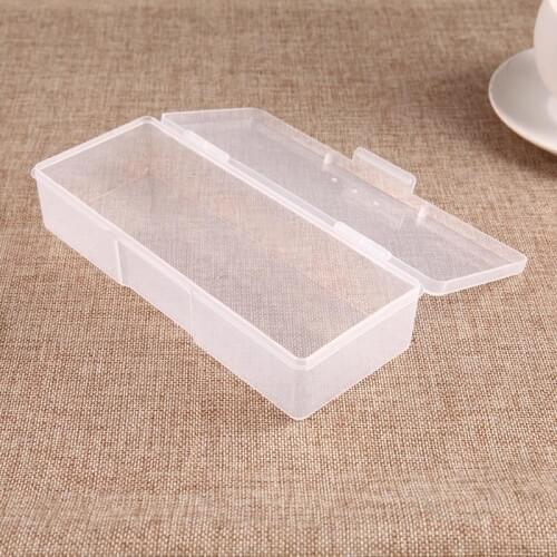 1 PC Manicure Storage Rectangle Plastic Nail Art Jewelry Tool Pens Cuticle Pusher Polishing Buffer Files Strip Container Boxes