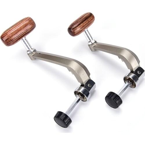 1PC Fishing Reel Handle L/M Size Rotatable Knob Metal Handle Wood Knob Grip Fishing Spinning Reel Parts Tool