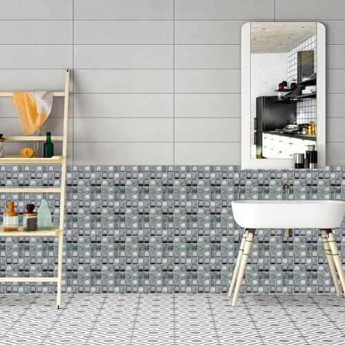 10pcs/Set Wall Stickers Diy Eco-Friendly Waterproof 3d Mosaic Removable Tile Decals Wall Paper Living Room Kitchen Tv Backdrop