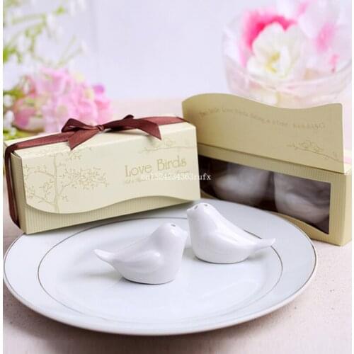 200 Sets Love Birds Salt and Pepper Shaker Wedding Favors Seasoning Jars Party Gift Party Supplies Wholesale