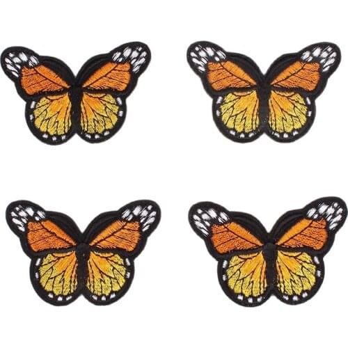 6pcs/lot Embroidered Butterfly Stickers Iron On Animal Patches for Dress Coats Jeans Backpack DIY Sewing Garments Accessories