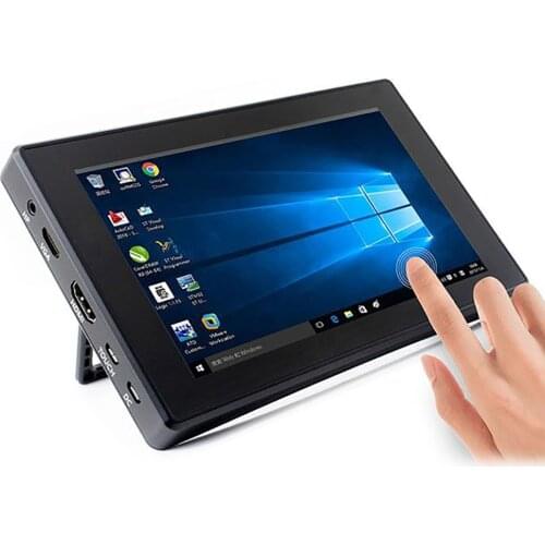7 inch 1024x600 IPS Capacitive Touch Screen 7" Monitor Display w/ Case Bracket OSD Menu for Raspberry Pi 4 Model B/ 3B+/ 3B