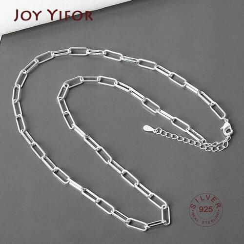 925 Sterling Silver Hiphop Necklace New Fashion Simple Geometric Handmade Clavicle Chain Party Jewelry Gifts For Women