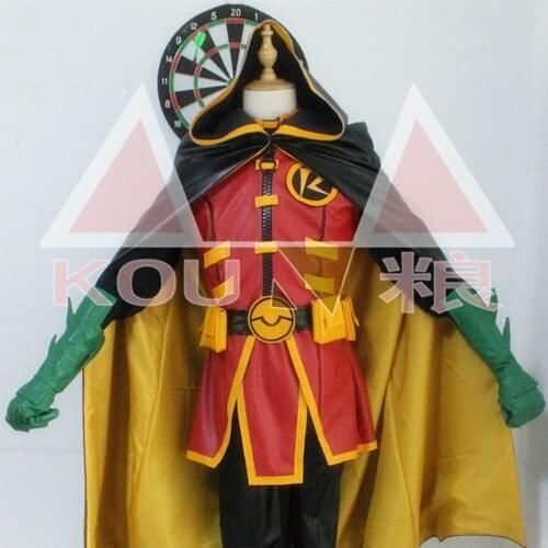 [Customize]Anime Damian Wayne Robin Rebirth Uniform Cloak+Shirt+Vest+Armor+Gloves+Pants+Mask Cosplay Costume Halloween Free Ship
