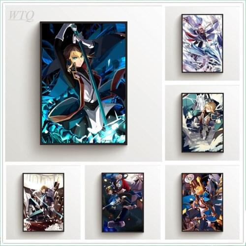 Anime Posters BlazBlue Kisaragi Jin Canvas Painting Wall Posters Wall Decor Home Decoration Wall Art Photos for Childrens Room