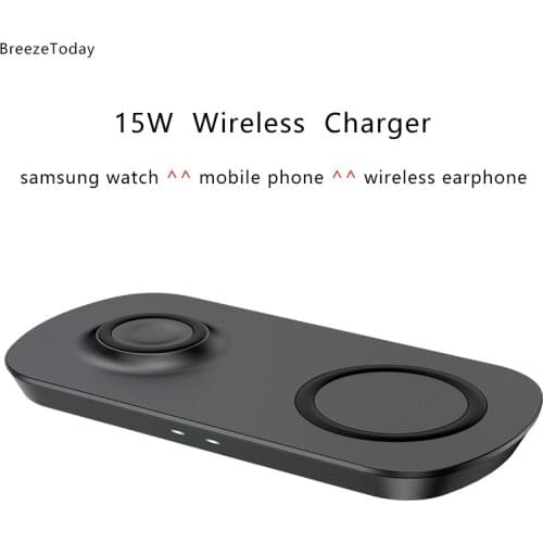 2 in 1 Wireless Charging Wireless Charger For Samsung Watch Galaxy Buds S20 Note 20 For iPhone 12 Pro Max Airpods Oneplus Xiaomi