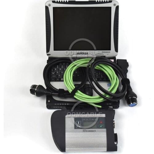 Truck diagnostic for mb sd c4 star xentry Multiplexer das wis epc scanner kit+Panasonic CF19 whole set ready to use