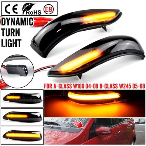 For Mercedes for Benz A B Class W169 W245 2007 - 2012 Car LED Dynamic Side Rearview Mirror Light Turn Siganl Light