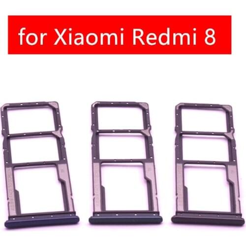 For Xiaomi Redmi 8 Card Tray Holder SIM Micro SD Card Slot Adapter Holder Repair Spare Parts Red