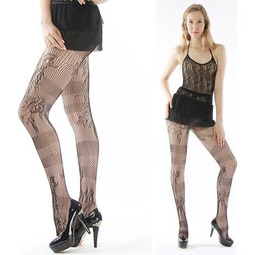 Hot Sheer Tight Lace Garter Belt Pantyhose for lady clothes Women Embroidery Sexy Lingerie Thigh Stocking Slim 011