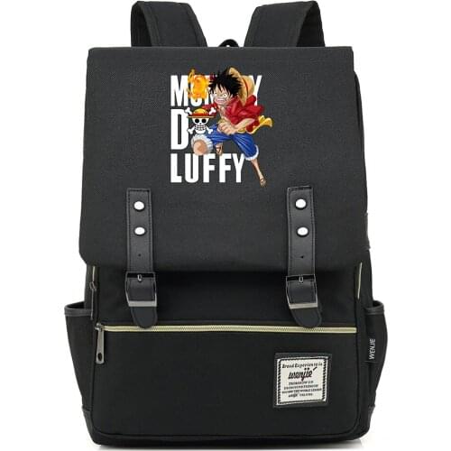 One Piece Monkey D Luffy Printed Boy Girl Kids School Book Bags Teenagers Canvas Women Bagpack Men Laptop Travel Backpack