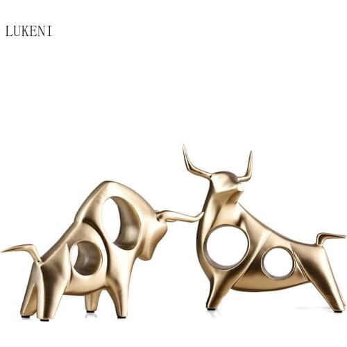 Resin Crafts Lucky Feng Shui Town House Cow Decoration Creative Opening Gift Study Office Desktop Desktop Decoration