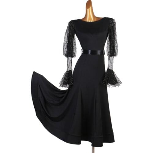 Modern Dance Costume For Women Adult/Child Long Sleeve Practice Clothes Ballroom Dance Competition Dresses Customizable DQL2979