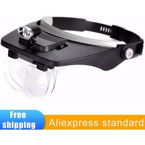 Jewelers Loupe Soldering Led Jewelry Dental Magnifying Glass Loupes Headband Lamp Glasses Hand Job Old People Accessories