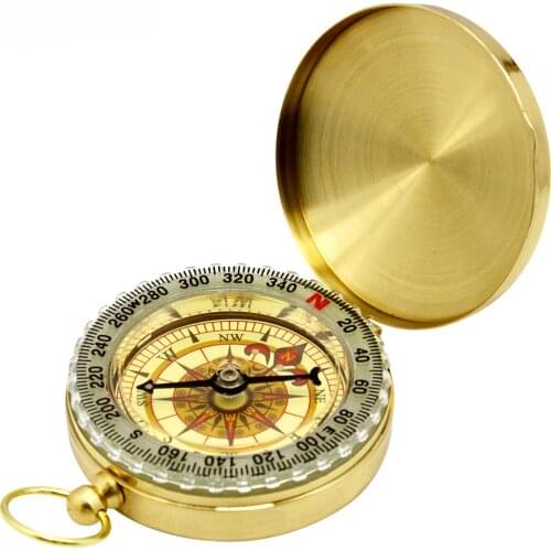 Brass compass Portable Delicate Pocket Watch Style Outdoor Camping Hiking Golden Compass New Backpack Hiking Mini Compass