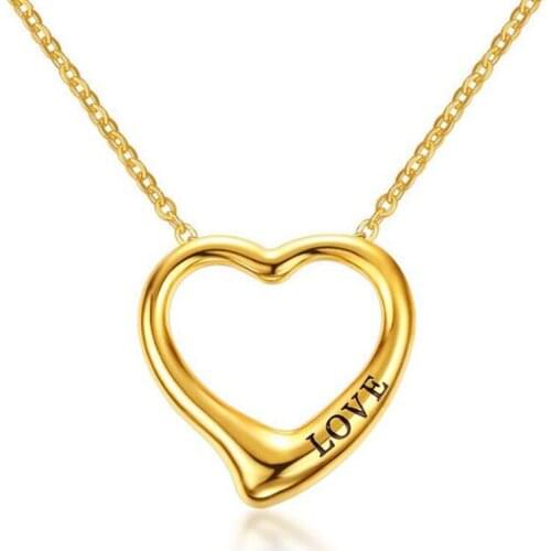 New Popular High-end Jewelry Necklace Gold Color Peach Heart Pendant Necklace Jewelry Best Friends Heart Gifts For Women