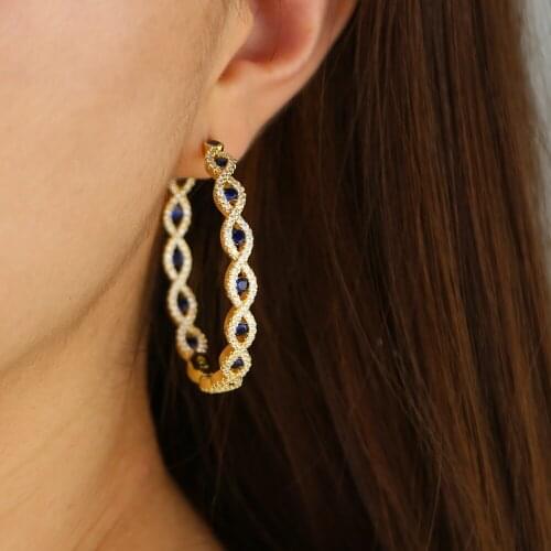 2019 New Arrival Occident Fashion Geometric Acrylic Eye Round Big Hoop Earrings Hyperbole Women Jewelry Pendients