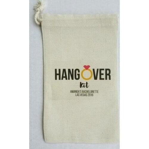 Custom text Bachelorette Hangover bridal shower recovery Survival Kit wedding favor gift bags party Candy pouches