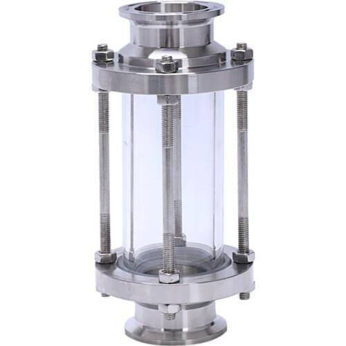 In-Line Sight Glass with Clamp End,Flow Sanitary Straight Sight Glass SUS316 1.5 Inch Tri Clamp Type (Flow Pipe OD 38MM)