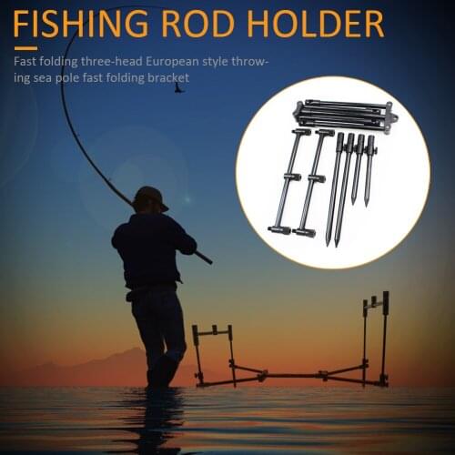 Professional Fishing Rod Stand Detachable Retractable Pole Rest Head Holder Easy Carry Fishing Tackle Accessories