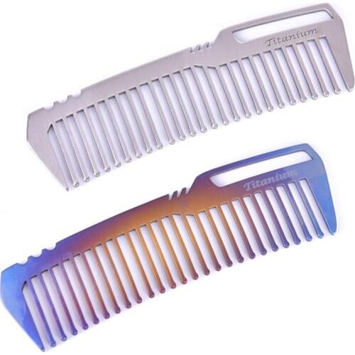 1pc Titanium Steel Comb Professional Ultra-thin Metal Hair Cutting Comb Hairdressing Steel Comb Flat Hair Comb