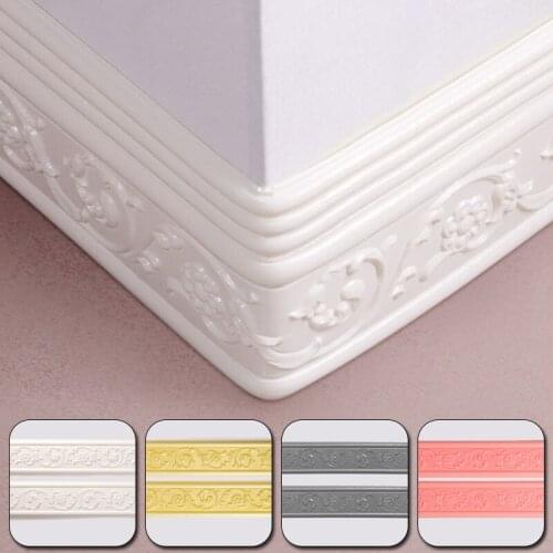 3D Self-Adhesive Baseboard Wall Stickers Skirting Stickers Feet Line Frame Waterproof Corner Wall Decal Background Home Decor